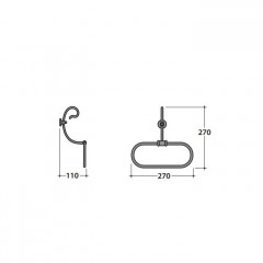 GLOBO Paestum Полотенцедержатель-кольцо, цвет metallo antico