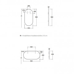 Globo Зеркало 90x45 см