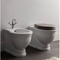 GLOBO Paestum Биде напольное пристенное 57*38см с 3 отв. под смеситель, с комплектом креплений, цвет: белый