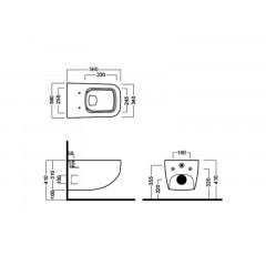 NEXT Унитаз подвесной безободковый(RIMLESS), цвет 02 черный матовый