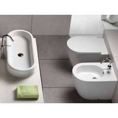 AREA Раковина накладная, без перелива, без отверстий для смесителя, размер 80х35 см, цвет белый