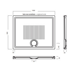 LIF H3 Поддон душевой, размер 100х80х3 см, цвет белый