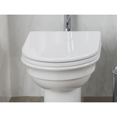 DVita Сиденье белое, петли хром, Soft close