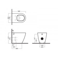FUSION Унитаз напольный безободковый(RIMLESS)цвет антрацит