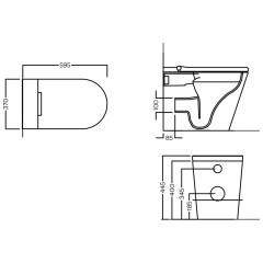 H-SMART Унитаз приставной безободковый с крышкой-биде