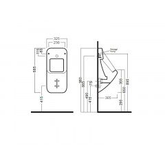 FUSION Писсуар подвесной с отверстиями для крышки, размер 68,5х32 см, цвет белый