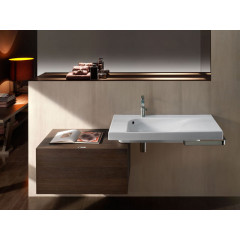 GRANDANGOLO Раковина с отверстием для смесителя, размер 100х50 см, цвет белый