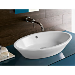 HAPPY HOUR 22.00 Раковина накладная, без отверстий для смесителя, размер 70х40 см, цвет белый