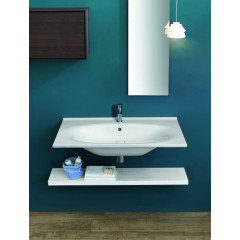 LE FIABE Раковина 100, 1 отверстие для смесителя, подвесная или накладная, размер 100х48.5, белая