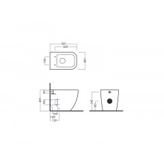 BIANCA Унитаз приставной, размер 36х52 см, цвет белый