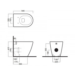 FUSION Унитаз напольный безободковый(RIMLESS)цвет белый матовый