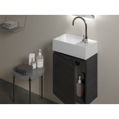 BAHIA Раковина 45, 1 отверстие для смесителя справа по центру, подвесная, размер 45х25x13, белая