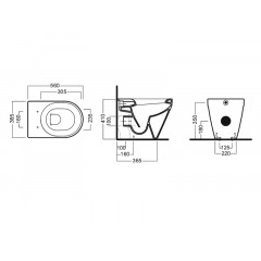DAYTIME Унитаз приставной без сиденья, размер 37х56 см, цвет белый