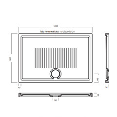 LIF H3 Поддон душевой, размер 120х80х3 см, цвет белый