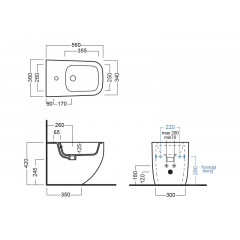 NEXT Биде напольное, одно отверстие, цвет черный матовый