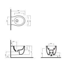 LE FIABE 50 Биде подвесное, одно отверстие, цвет белый