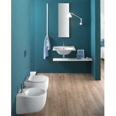 LE FIABE Раковина 60, 1 отверстие для смесителя, подвесная или накладная, размер 60х48.5, белая