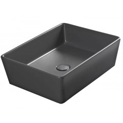 H.HOUR 11.00 SLIM Раковина накладная, без отверстий для смесителя, без перелива, антрацит