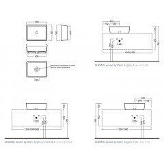 H.HOUR 11.00 SLIM Раковина накладная, без отверстий для смесителя, без перелива, антрацит