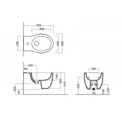 LE FIABE Биде подвесное, одно отверстие, цвет белый