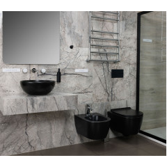 FUSION Биде подвесное с 1 отверстием для смесителя, размер 35.5х54 см, цвет 02 - черный матовый