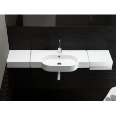 AREA Раковина подвесная или накладная, 1 отверстие для смесителя, размер 81х45 см, цвет белый