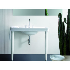 Раковина, 1 отверстие для смесителя, крепится на стену и устанавливается на ножки арт.Y0FN или пъедестал арт.Y0EK, размер 100х55 см, цвет белый