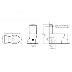 NIDO Унитаз моноблок, универсальный слив, размер 40х72 см, цвет белый
