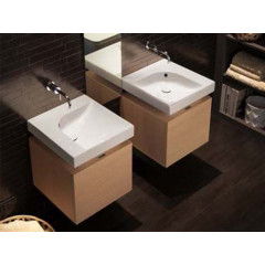 GRANDANGOLO Раковина с 1 отверстием для смесителя, чаша слева, для установки на столешницу, размер 50х50 см, цвет белый