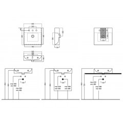 BAHIA Раковина 50, 1 отверстие для смесителя по центру, подвесная, размер 50х46.5x13, белая