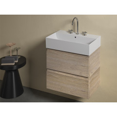 BAHIA Раковина 60, 1 отверстие для смесителя по центру, подвесная, размер 60х36.5x13, белая