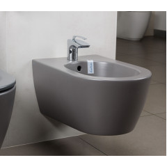 FUSION Биде подвесное с 1 отверстием для смесителя, размер 35.5х54 см, цвет 08 - антрацит