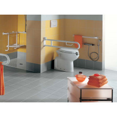 AUTONOMY Унитаз приставной с передним открыванием, универсальным выпуск, размер 38х59.5 см, цвет белый