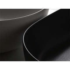 H.HOUR 18.00 S Раковина накладная, без отверстий для смесителя, 55x38 см, черная матовая