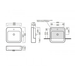 HAPPY HOUR 09.30 Раковина полувстроенная, 1 отверстие для смесителя, размер 48х48 см, цвет белый