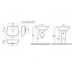 NIDO Раковина подвесная или накладная, 1 отверстие для смесителя, размер 62х47 см, цвет белый