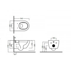 FUSION Унитаз подв. безободковый без сиденья, цвет 07-cemento