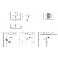 BAHIA Раковина 60, 1 отверстие для смесителя по центру, подвесная, размер 60х36.5x13, белая