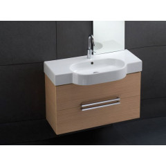 AREA Раковина подвесная или накладная, 1 отверстие для смесителя, с переливом, размер 90х45 см, цвет белый