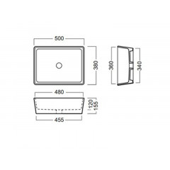 HAPPY HOUR 11.15 Раковина встраиваемая снизу, без отверстий для смесителя, без перелива, размер 50х38 см, цвет белый