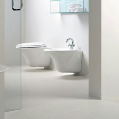 SCULTURE Биде подвесное, 1 отверстие для смесителя, размер 40х60 см, цвет белый