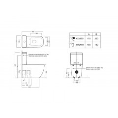 BIANCA Унитаз моноблок с универсальным сливом, размер 66х34.5 см, цвет белый