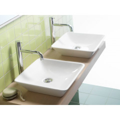 HAPPY HOUR 10.00 Раковина накладная, без отверстий для смесителя, без перелива, размер 39.8х39.8 см, цвет белый