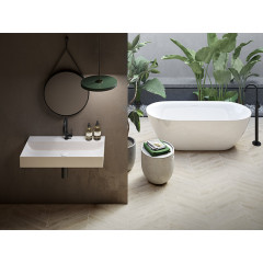 Отдельностоящая ванна 170x78x60 см со сливом-переливом, цвет белый матовый