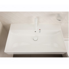 BAHIA Раковина 80, 1 отверстие для смесителя по центру, подвесная, размер 80х46.5x13, белая