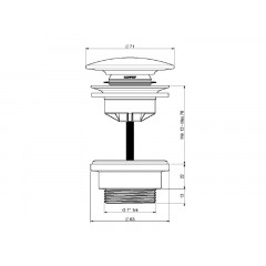 Выпуск clic-clac/свободный ток, цвет керамика белая 71 мм