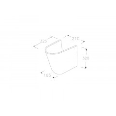 NIDO Полупъедестал без комплекта креплений, цвет белый