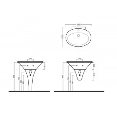 SCULTURE Раковина подвесная или накладная, 1 отверстие для смесителя, размер 65х57.5 см, цвет белый