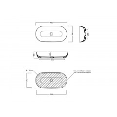 HAPPY HOUR 21.15 S Раковина встраиваемая снизу, без отверстий для смесителя, без перелива, размер 75x38 см, цвет белый