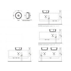 PENCIL 40 Раковина накладная, без отверстий для смесителя, без перелива, белый